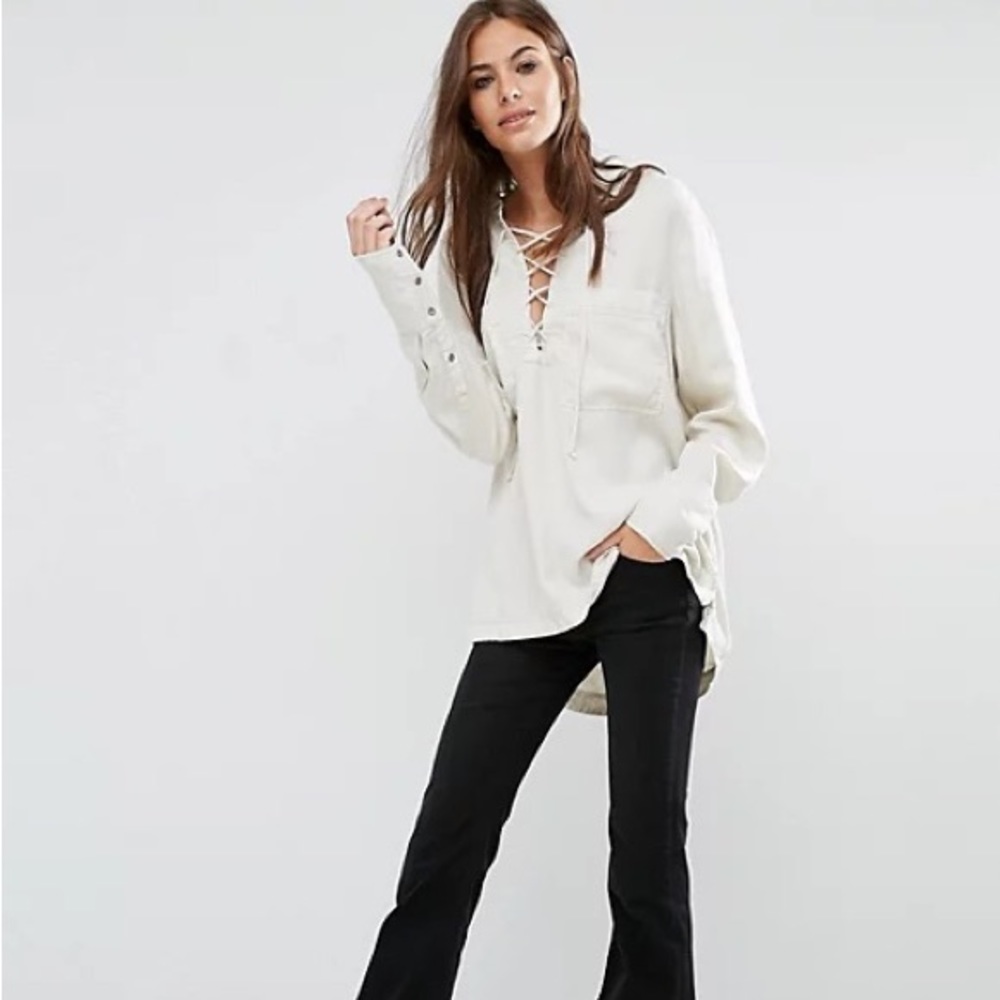 Free People Under Your Spell Blouse in Cream